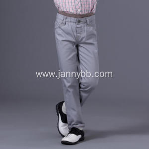 grey 100% cotton casual pants for boys